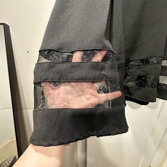 Torrid Skirt Women's 18 Black Textured Mesh Panel A Line Midi Skirt - Picture 2 of 6